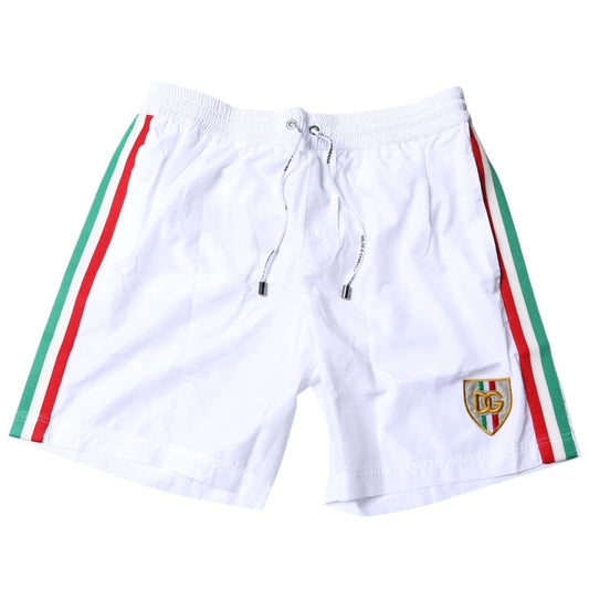 Maillot de bain en polyester blanc Dolce &amp; Gabbana