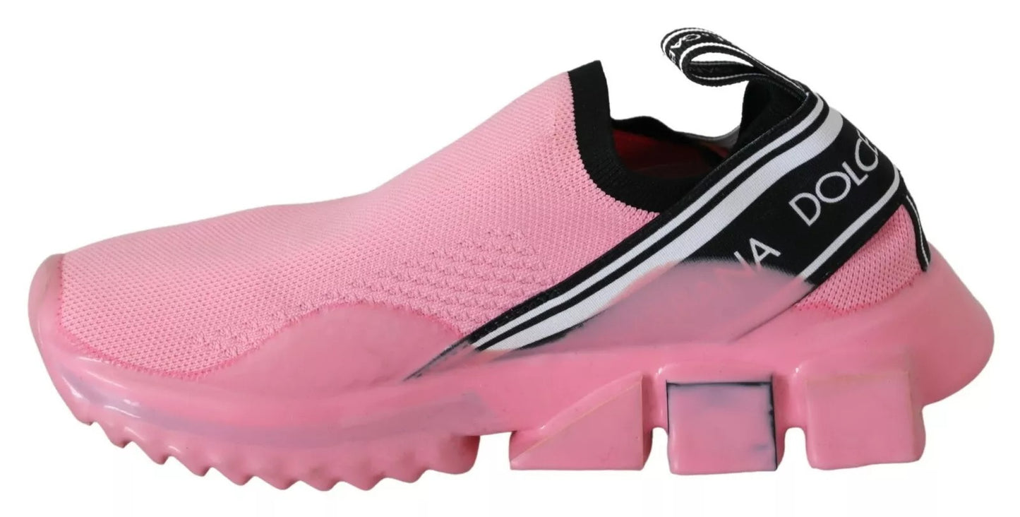 Zapatillas deportivas rosas de caña baja Sorrento de Dolce &amp; Gabbana, zapatos informales sin cordones