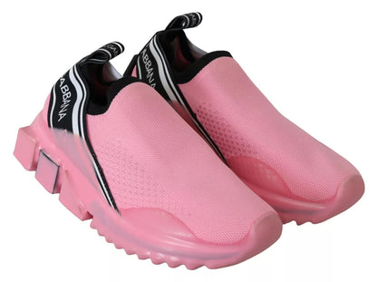 Zapatillas deportivas rosas de caña baja Sorrento de Dolce &amp; Gabbana, zapatos informales sin cordones