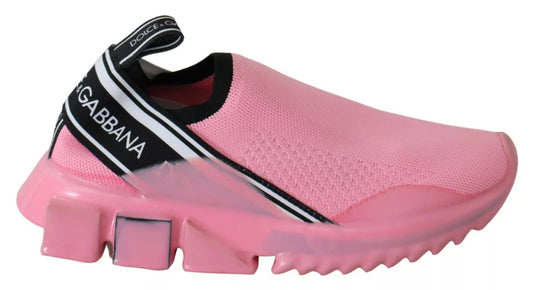 Zapatillas deportivas rosas de caña baja Sorrento de Dolce &amp; Gabbana, zapatos informales sin cordones