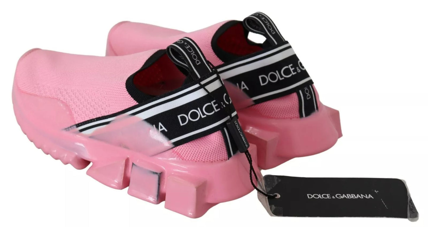 Zapatillas deportivas rosas de caña baja Sorrento de Dolce &amp; Gabbana, zapatos informales sin cordones