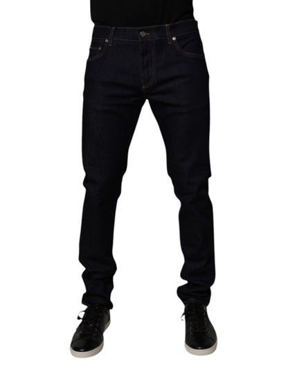 Vaqueros ajustados de algodón elástico negro Dolce &amp; Gabbana para hombre