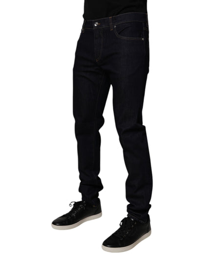 Vaqueros ajustados de algodón elástico negro Dolce &amp; Gabbana para hombre