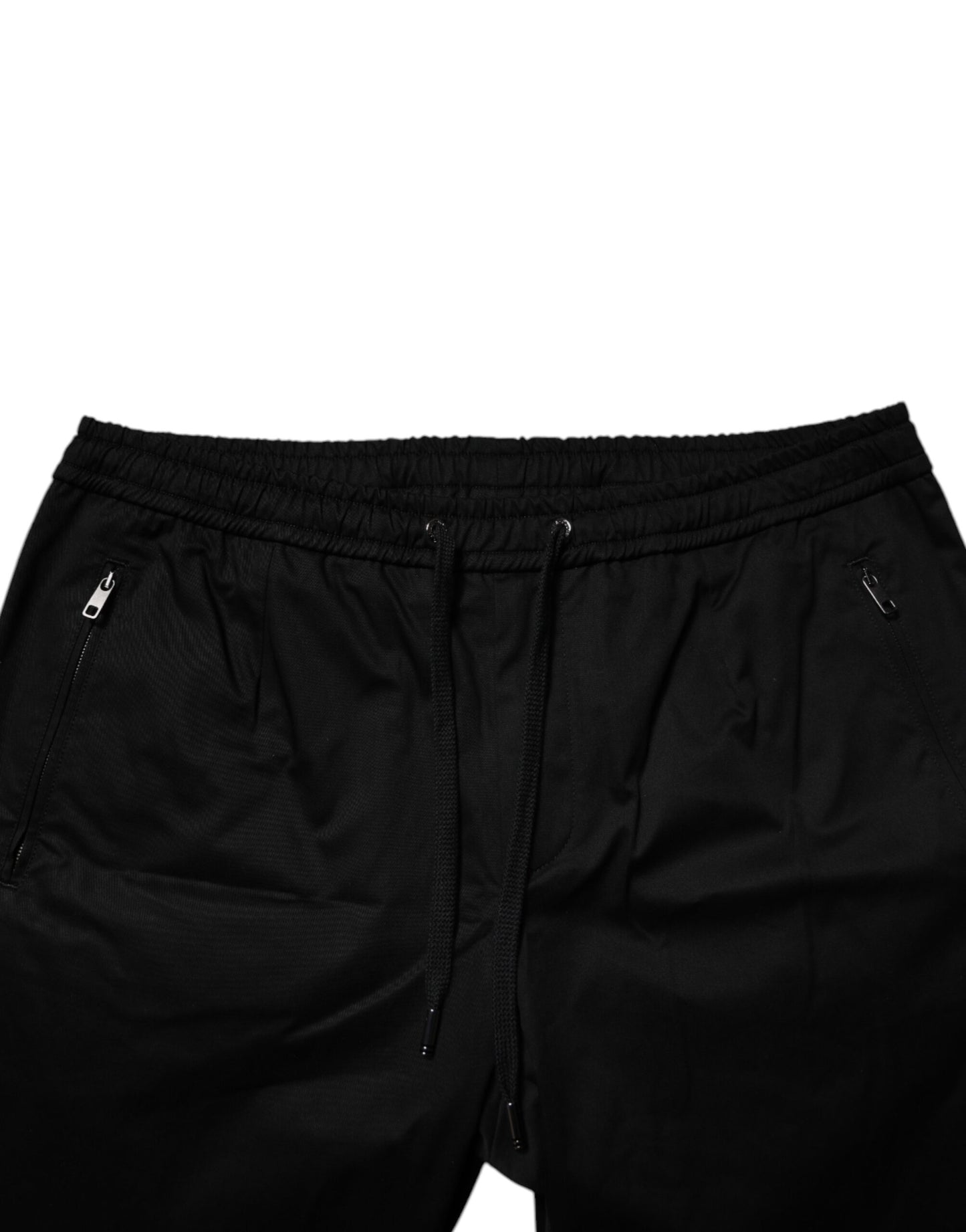 Pantalones deportivos negros elásticos de algodón de Dolce &amp; Gabbana