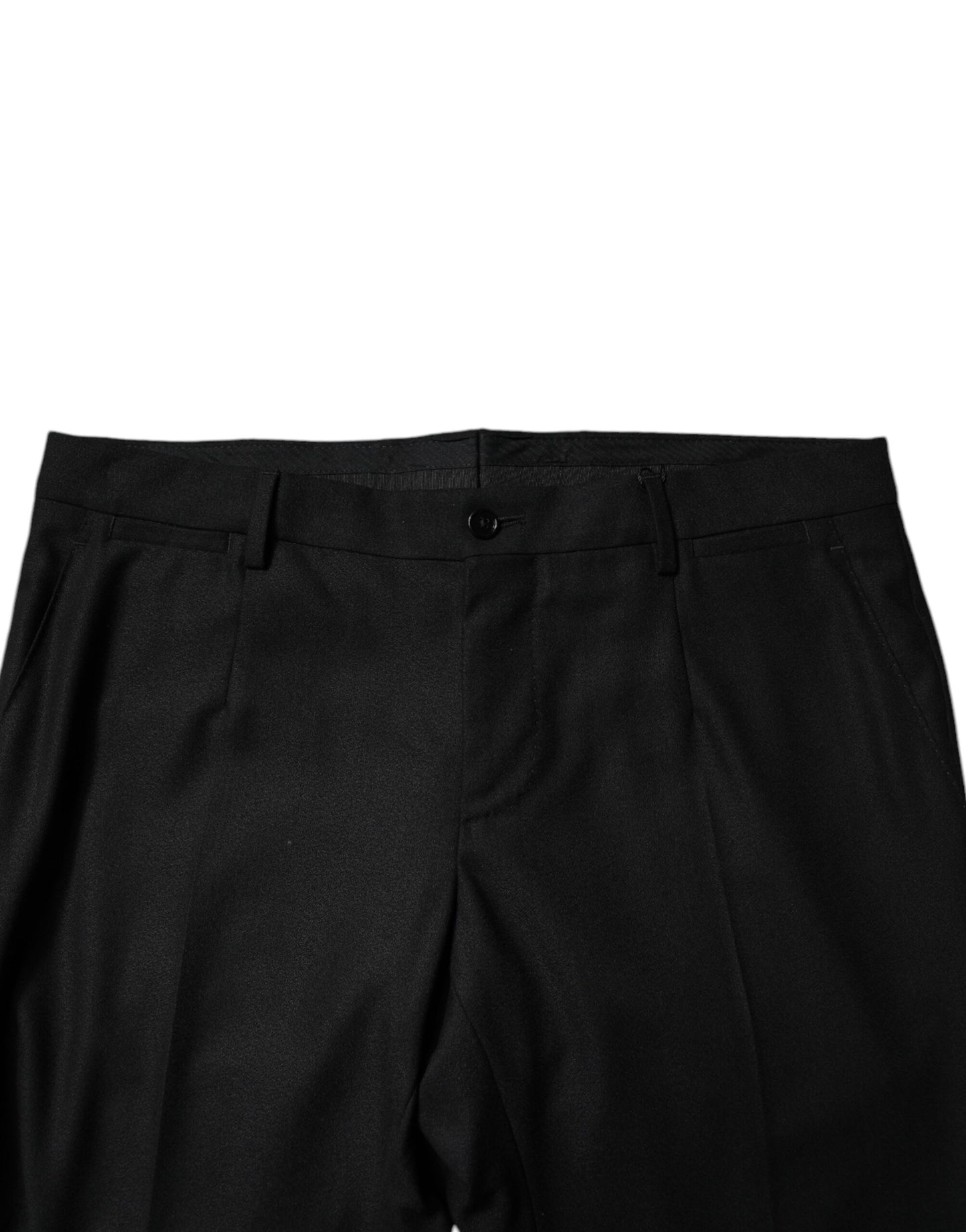 Pantalones de vestir ajustados de lana virgen negros Dolce &amp; Gabbana para hombre