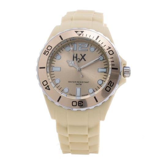 Montre Haurex en caoutchouc crème