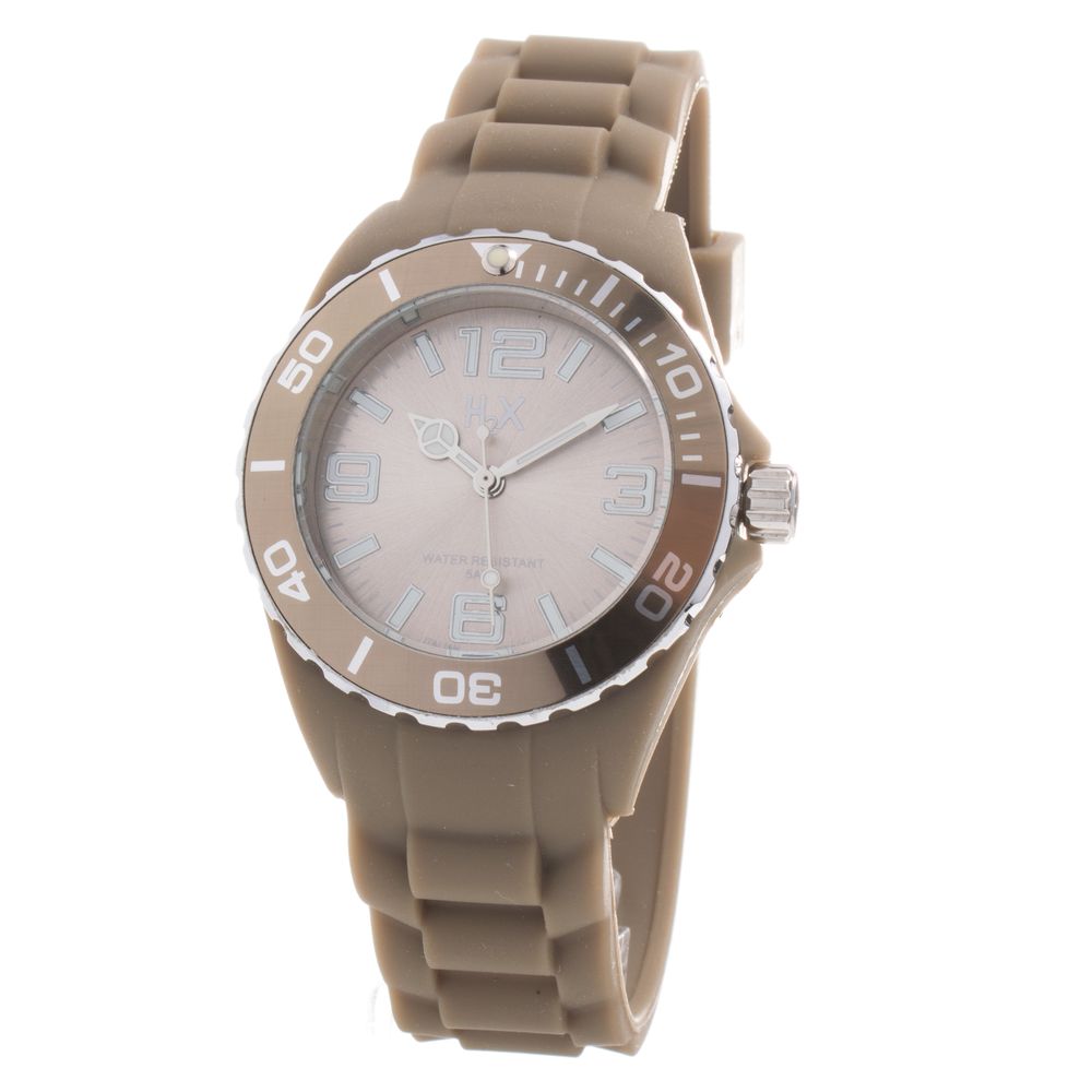 Montre Haurex en caoutchouc marron