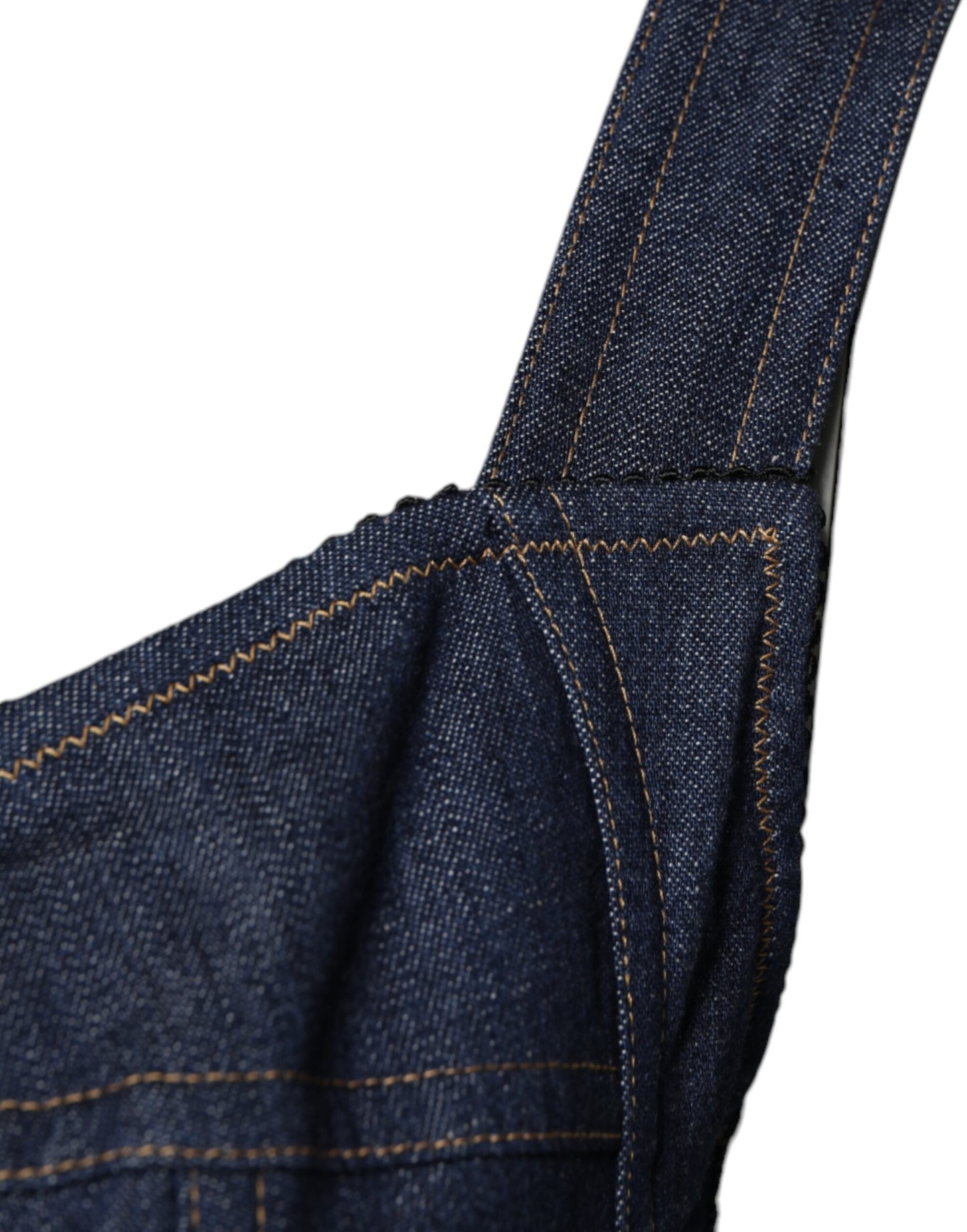 Dolce &amp; Gabbana Blue Cotton Stretch Sleeveless Bodycon Denim Bodysuit
