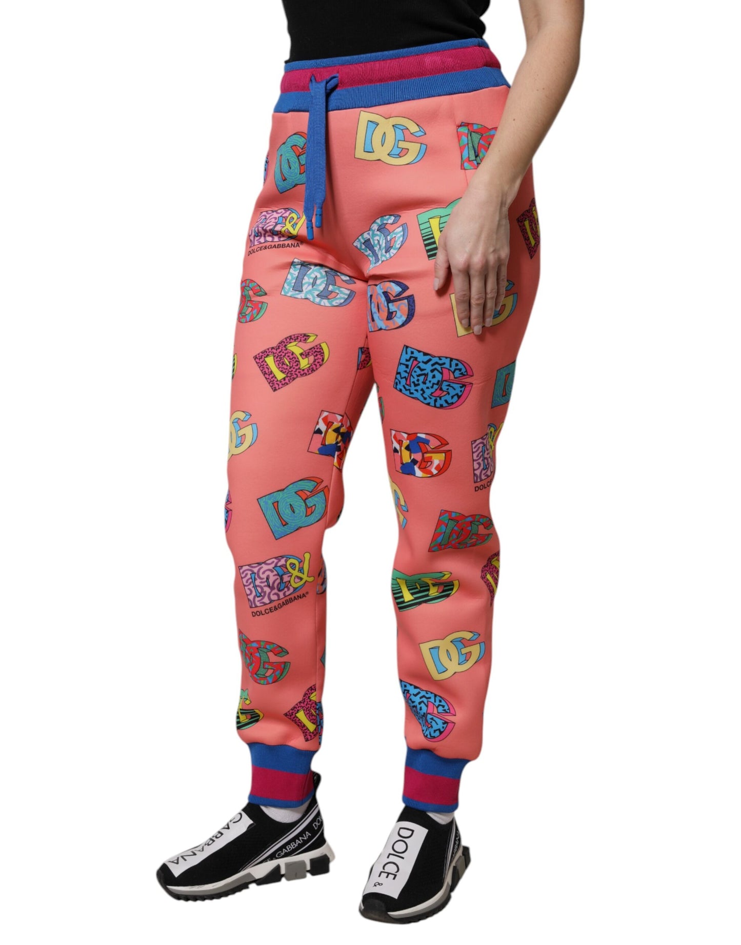 Dolce &amp; Gabbana Pink Logo Monogram Jogger Sweatpants Pants