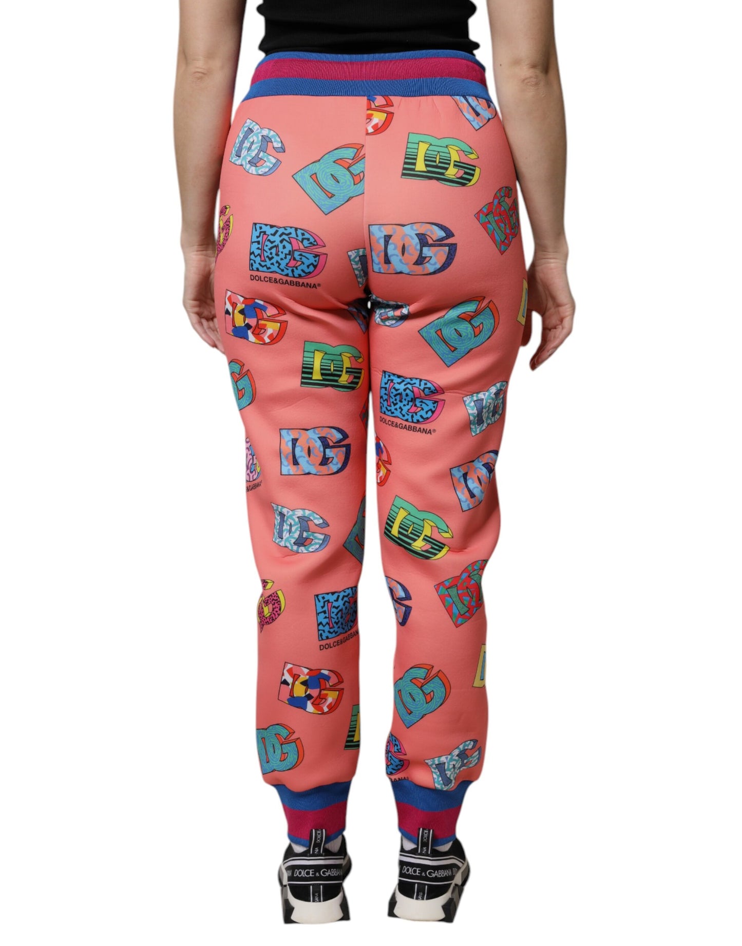 Dolce &amp; Gabbana Pink Logo Monogram Jogger Sweatpants Pants