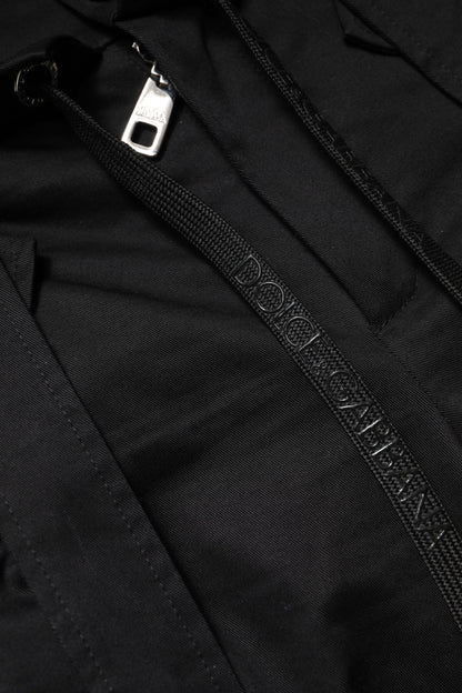 Dolce &amp; Gabbana Black Cotton High Waist Cargo Pants