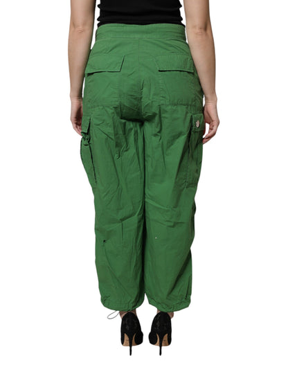 Dolce &amp; Gabbana Green Cotton High Waist Cargo Pants