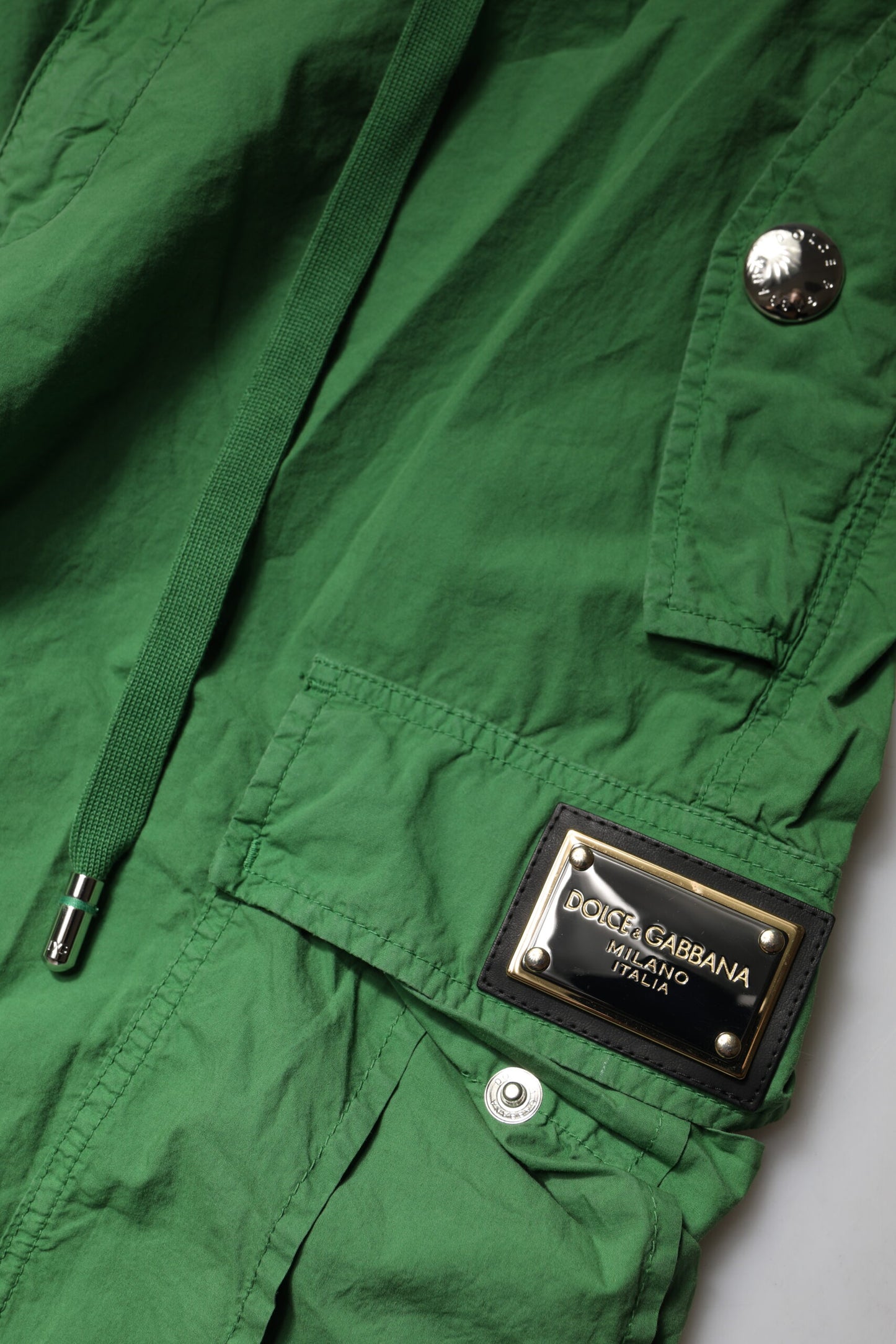 Dolce &amp; Gabbana Green Cotton High Waist Cargo Pants