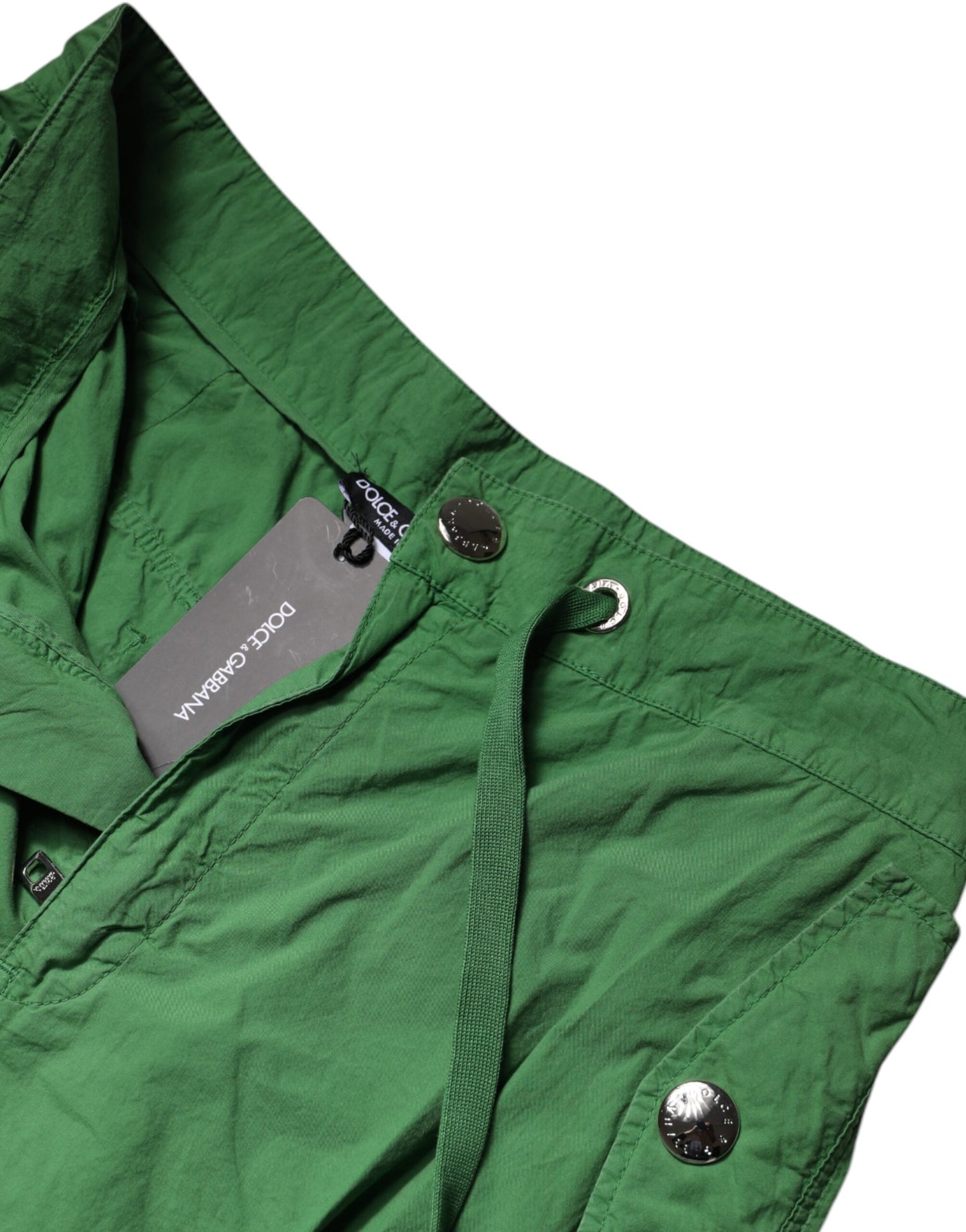 Dolce &amp; Gabbana Green Cotton High Waist Cargo Pants