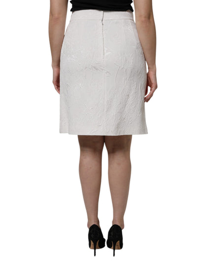 Falda tubo blanca de cintura alta hasta la rodilla de Dolce &amp; Gabbana