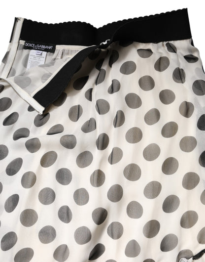 Falda hasta la rodilla con lunares blancos y negros de Dolce &amp; Gabbana