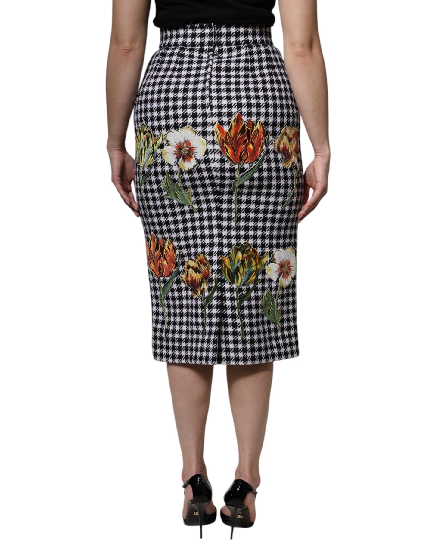 Falda tubo de cintura alta con estampado floral multicolor de Dolce &amp; Gabbana
