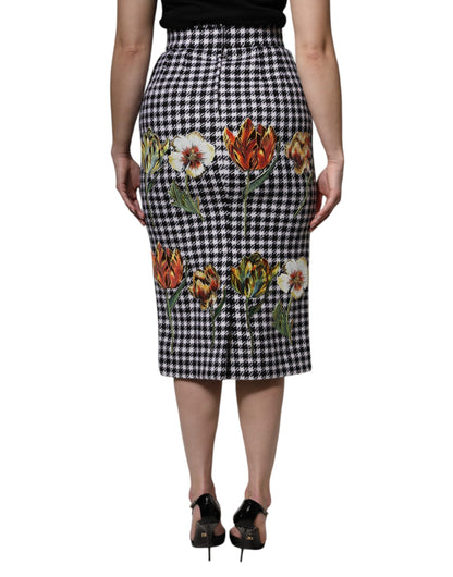 Falda tubo de cintura alta con estampado floral multicolor de Dolce &amp; Gabbana