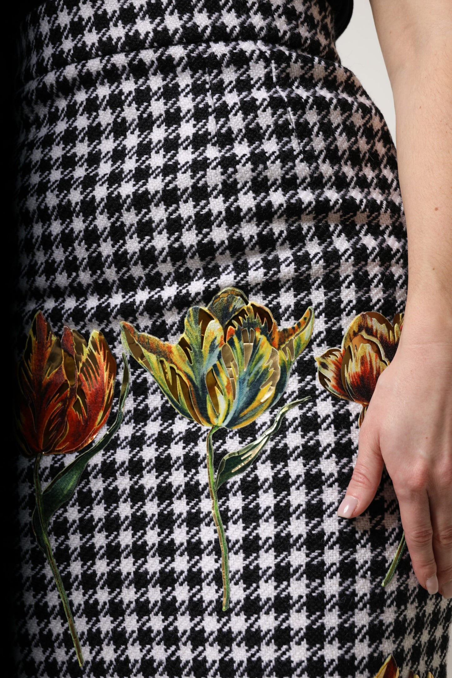 Falda tubo de cintura alta con estampado floral multicolor de Dolce &amp; Gabbana