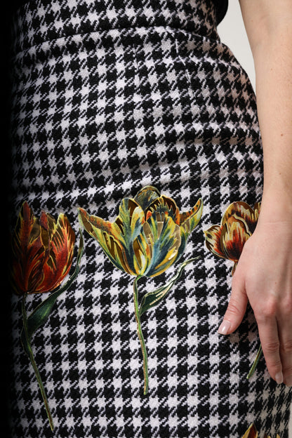 Falda tubo de cintura alta con estampado floral multicolor de Dolce &amp; Gabbana