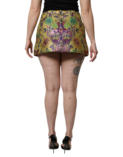Minifalda de cintura media con estampado floral multicolor de Dolce &amp; Gabbana