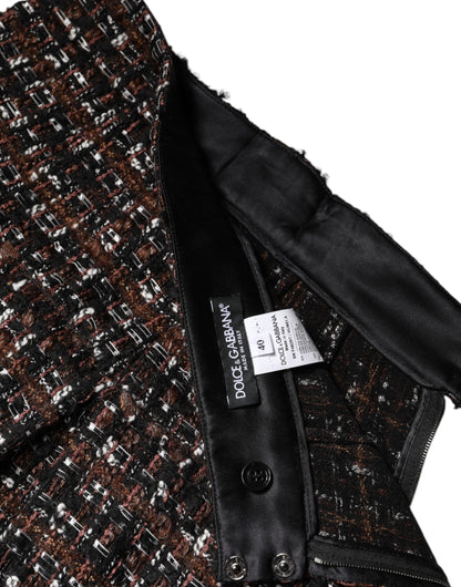 Minifalda de tweed a cuadros multicolor de Dolce &amp; Gabbana con cintura alta