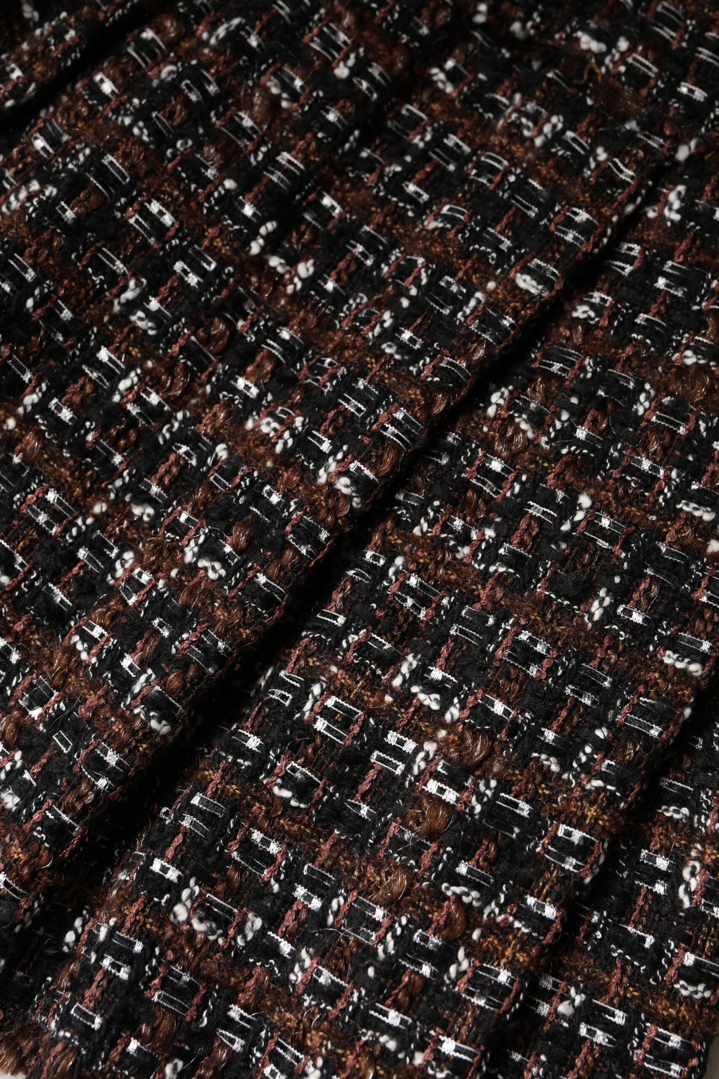Minifalda de tweed a cuadros multicolor de Dolce &amp; Gabbana con cintura alta