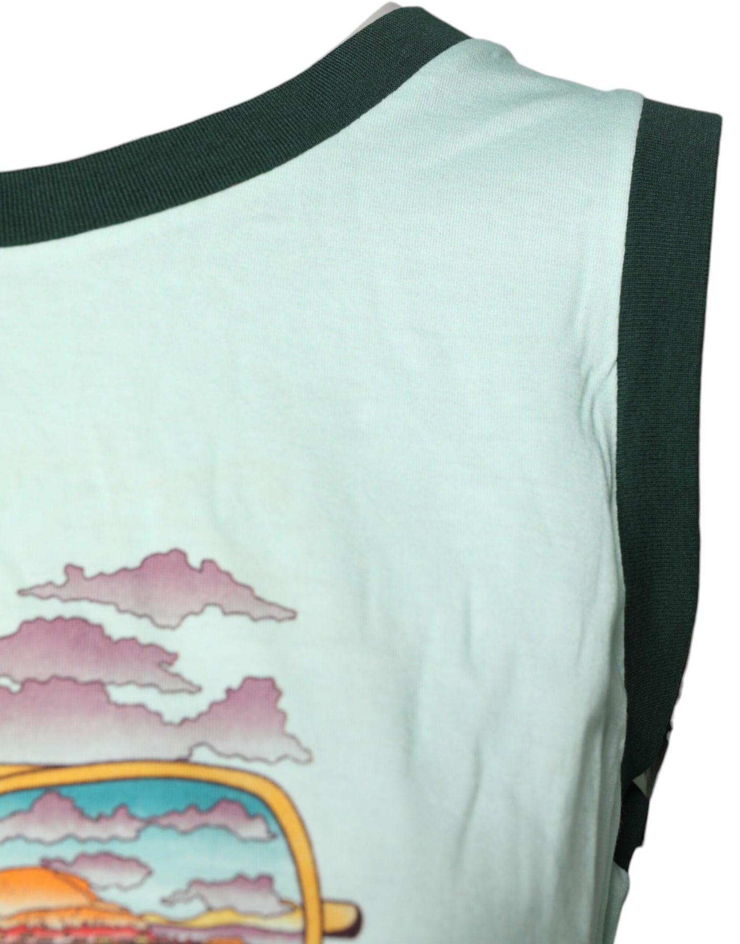 Dolce &amp; Gabbana Light Green Graphic Print Sleeveless Tank T-shirt