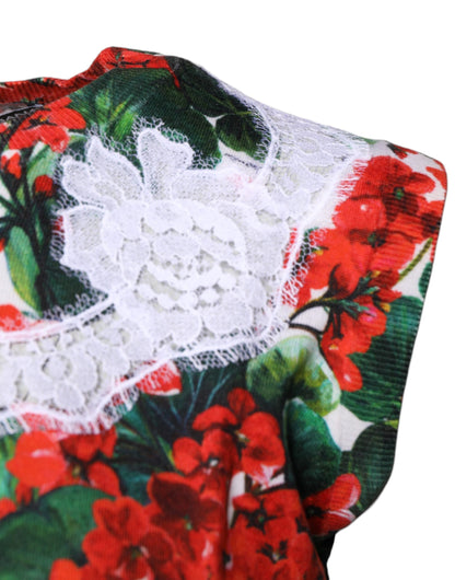 Dolce &amp; Gabbana Multicolor Floral Lace Sleeveless Tank Top