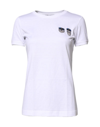 Dolce &amp; Gabbana White #DGFamily Cotton Crew Neck T-shirt