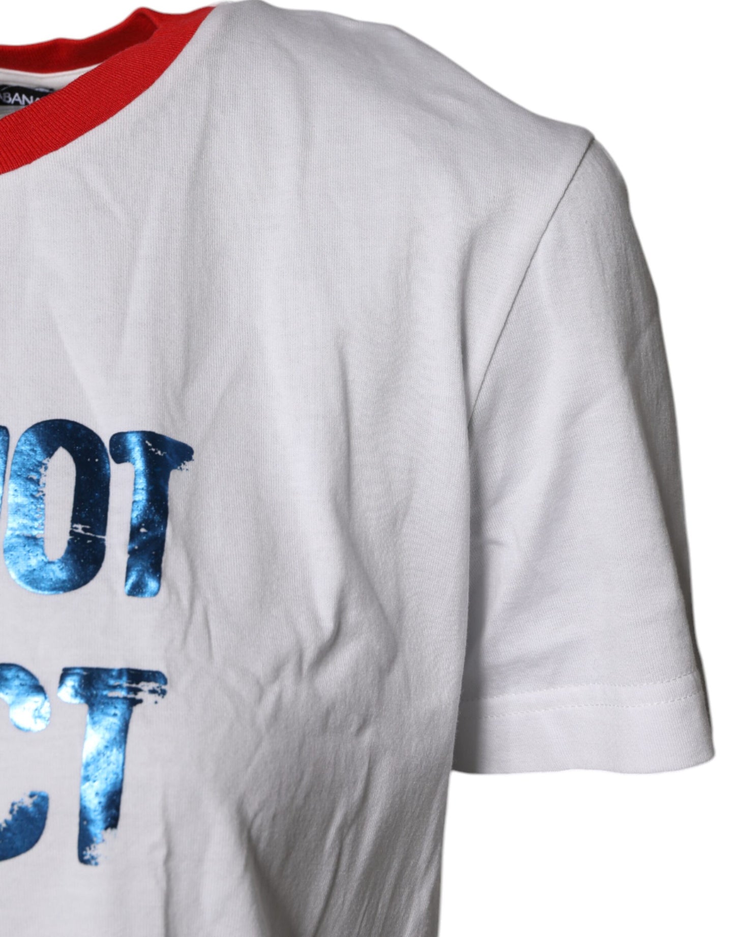 Dolce &amp; Gabbana White Graphic Print Cotton Crew Neck T-shirt