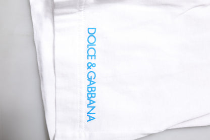 Dolce &amp; Gabbana White Graphic Print Cotton Crew Neck T-shirt