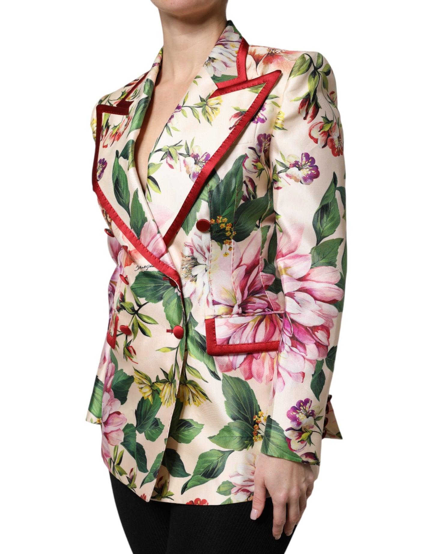 Chaqueta cruzada con estampado floral multicolor de Dolce &amp; Gabbana