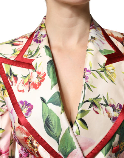Chaqueta cruzada con estampado floral multicolor de Dolce &amp; Gabbana