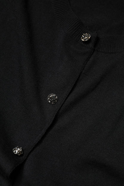 Dolce &amp; Gabbana Black Button Down Short Sleeve Blouse Top