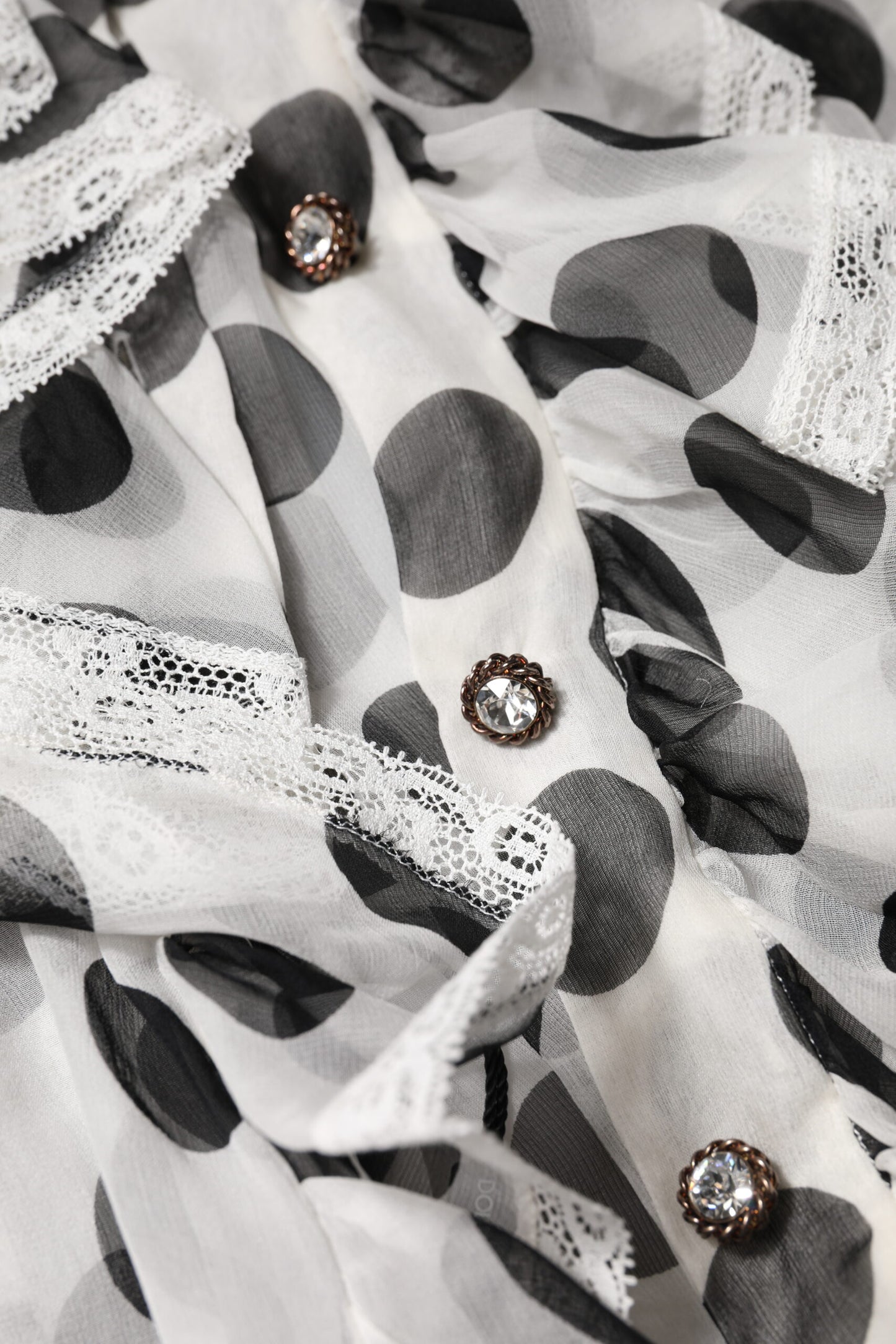 Dolce &amp; Gabbana White Black Polka Dot Cotton Sleeveless Top