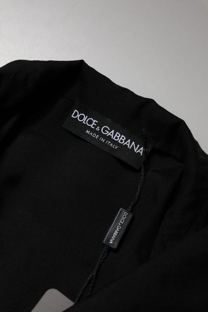 Dolce &amp; Gabbana Black Silk Sheer Long Sleeves Blouse Top