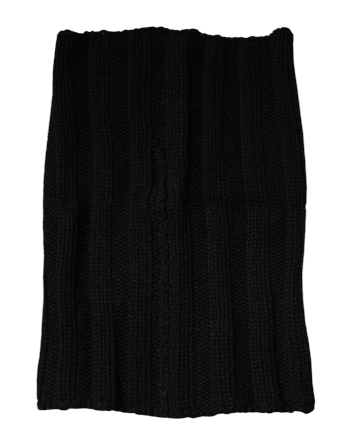 Dolce & Gabbana Black Cashmere Knitted Neck Warmer Foulard Scarf