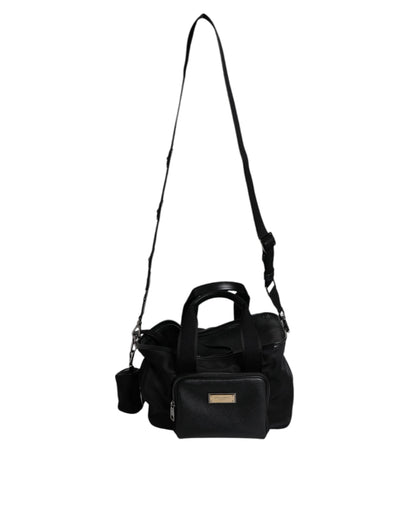 Bolso Dolce &amp; Gabbana con correa de hombro negra y placa con el logotipo para mascotas