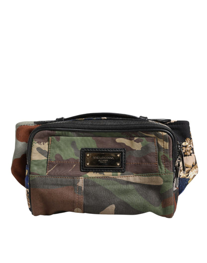 Riñonera Dolce &amp; Gabbana con logo de patchwork y camuflaje multicolor