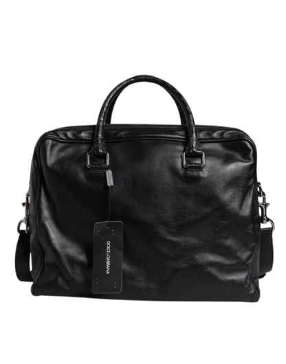 Bolso bandolera de piel negra Dolce &amp; Gabbana