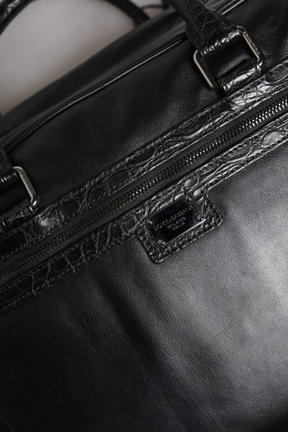 Bolso bandolera de piel negra Dolce &amp; Gabbana