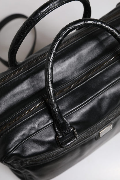 Bolso bandolera de piel negra Dolce &amp; Gabbana
