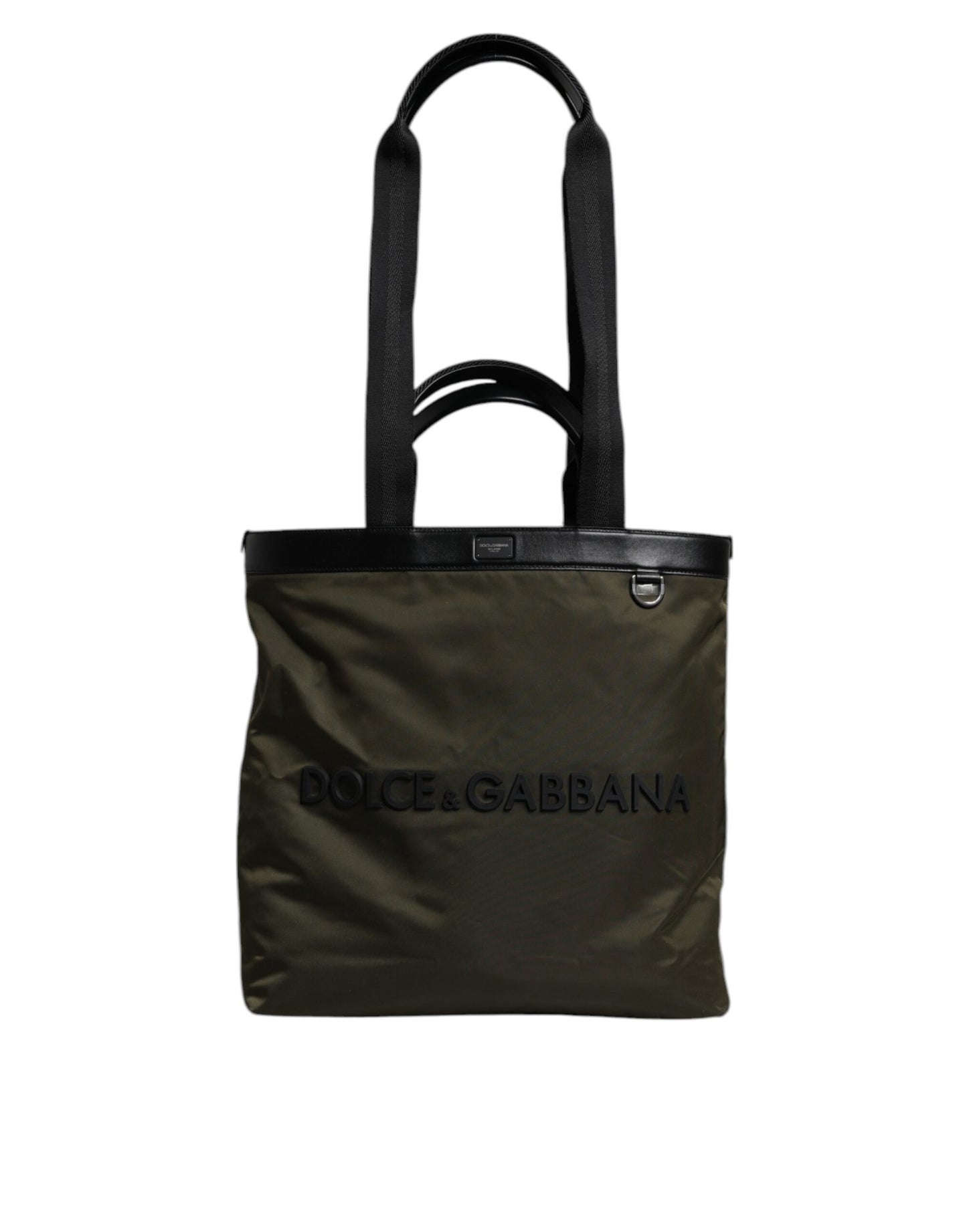 Bolso tote de nailon verde militar con correa para el hombro de Dolce &amp; Gabbana