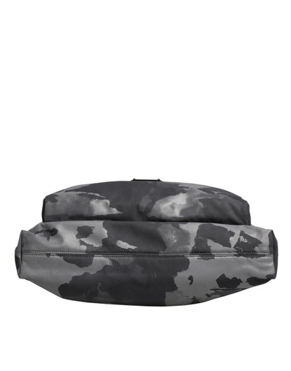 Bolso tote de algodón con múltiples compartimentos y estampado de camuflaje gris de Dolce &amp; Gabbana