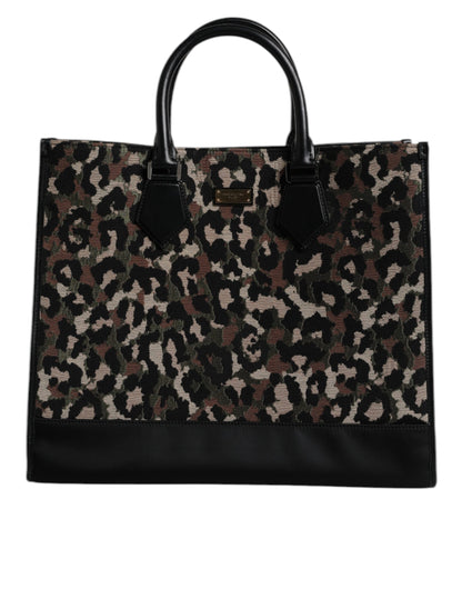 Bolso de hombro tipo shopper con estampado de leopardo multicolor de Dolce &amp; Gabbana