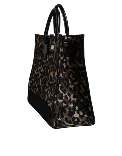 Bolso de hombro tipo shopper con estampado de leopardo multicolor de Dolce &amp; Gabbana