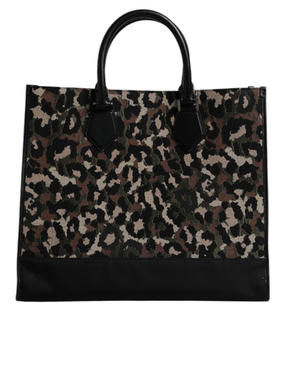 Bolso de hombro tipo shopper con estampado de leopardo multicolor de Dolce &amp; Gabbana