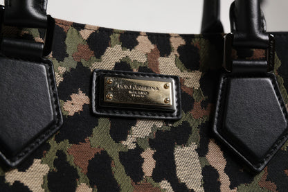 Dolce &amp; Gabbana Multicolor Leopard Shopping Tote Shoulder Bag