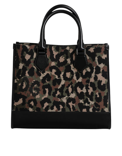 Dolce &amp; Gabbana Multicolor Leopard Shopping Tote Shoulder Bag